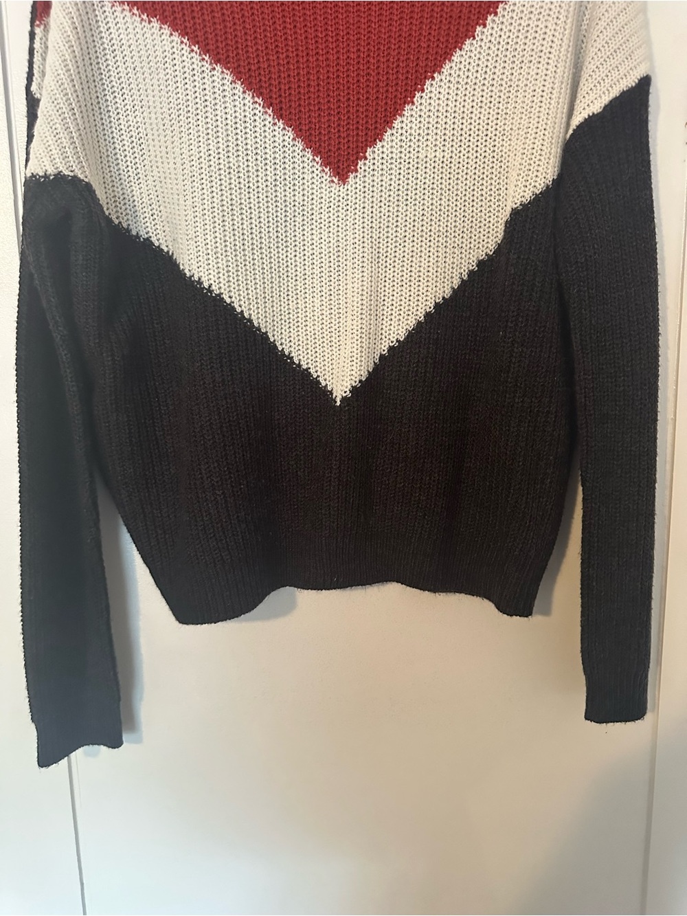 Ambiance Apparel Chevron Colorblock Knit Sweater - Picture 3 of 4